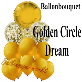 Ballon-Bouquet Golden Circle Dream mit 11 Luftballons