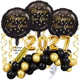 Silvester Dekorations-Set mit Ballons Happy New Year 2027, 41 Teile