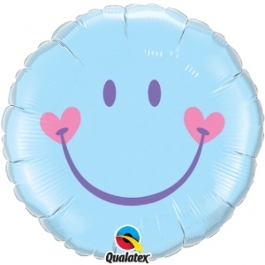 Smiley Boy Rundluftballon zu Babyparty, Geburt und Taufe ohne Helium