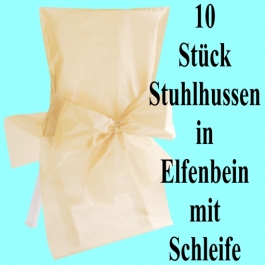 Stuhlhussen, Elfenbein, mit Schleife, 10 Stück