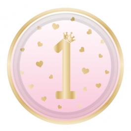 8 Teller, 1st Birthday Rosa & Ombre