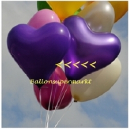 Herzluftballon, 40-45 cm, Violett, 1 Stück