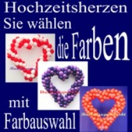 Dekoration zur Hochzeit, Herzdekoration aus Luftballons mit Farbauswahl