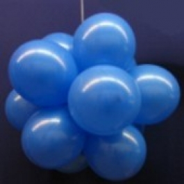 Ballonkugeln mit Luftballons, Latex 30cm Ø, 75 Stück / Blau