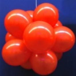 Ballonkugeln mit Luftballons, Latex 30cm Ø, 150 Stück / Rot