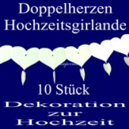 Doppelherzgirlanden 10Stck. Weiß