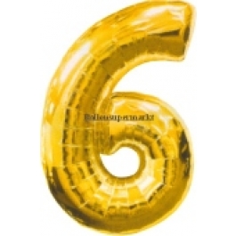 Folienballondeko "6" (heliumgefüllt)