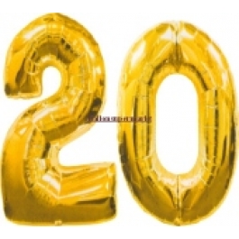 Folienballondeko "20" (heliumgefüllt)