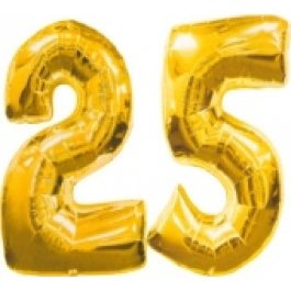 Folienballondeko "25" (heliumgefüllt)