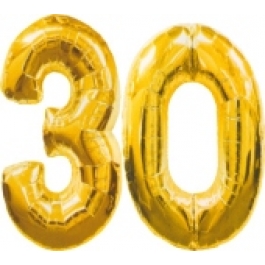 Folienballondeko "30" (heliumgefüllt)