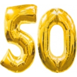 Folienballondeko "50" (heliumgefüllt)
