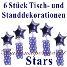 Dekoration Silvester, Stars, 6 Stück, Ballondekorationen zur Silvesterparty