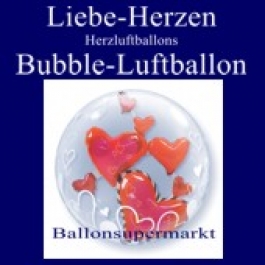 Liebe, Herzen und Herzluftballons, Bubble Luftballon (mit Helium)