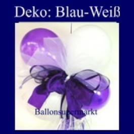 Mini-Luftballons-Dekoration mit Ringelband und Zierschleife, Weiß-Lila