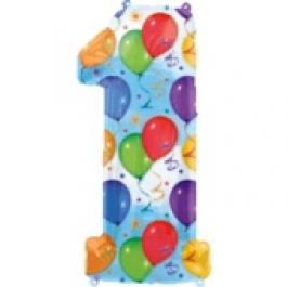 Luftballons: Folienballondeko Balloons "1" (ohne Helium)