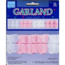 Paper Garland White/Pink