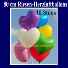 Riesenballons, Herzluftballons 10 Stück