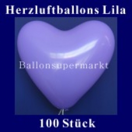 Herzluftballons Lila 100 Stück