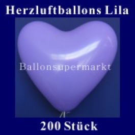 Herzluftballons Lila 200 Stück