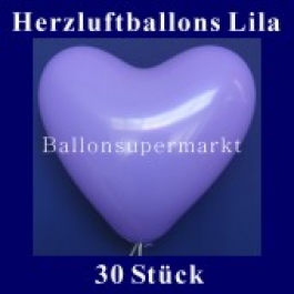 Herzluftballons Lila 30 Stück