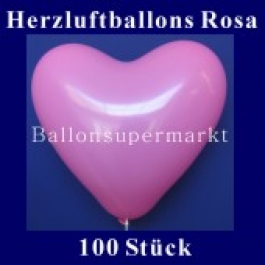 Herzluftballons Rosa 100 Stück
