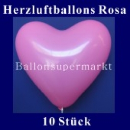 Herzluftballons Rosa 10 Stück