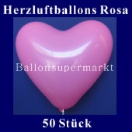 Herzluftballons Rosa 50 Stück