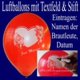 Luftballons "Just Married" mit Stift  25 Stück