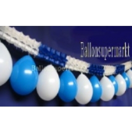 Girlande mit Luftballons Blau-Weiss 05