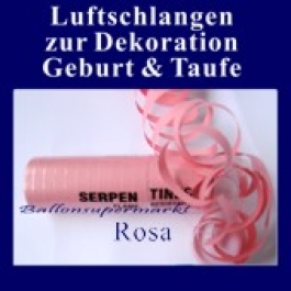 Luftschlangen, Rosa, Geburt und Taufe