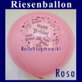 Riesenballon-Geburtstag-Happy-Birthday-Rosa-(Helium)