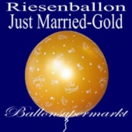 Riesenballon Hochzeit, Just Married, Hochzeitsballon in Gold