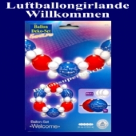 Girlande aus Luftballons, Willkommen, Deko-Set