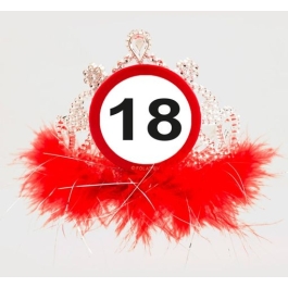 Partytiara zum 18. Geburtstag mit Verkehrsschildern