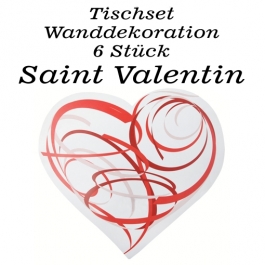 Tischset, Wanddekoration, Saint Valentin,6 Stück