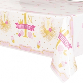 Tischdecke zum 1. Geburtstag, Maedchen, 1st Birthday Pink & Gold