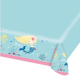 Party-Tischdecke Be a Mermaid zum Meerjungfrauen Kindergeburtstag