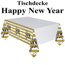 Tischdecke Silvester Dekoration, Golden New Year, 137 x 2,59 cm