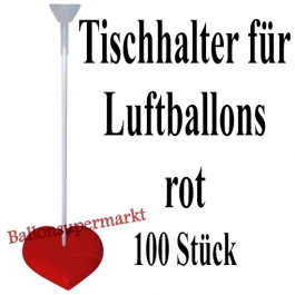 Tischhalter für Luftballons, 100 Stück, rot