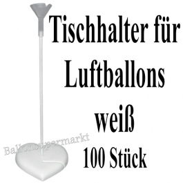 Tischhalter für Luftballons, 100 Stück, weiß