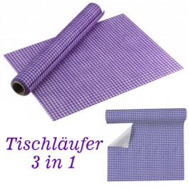 Tischläufer, Tischsets, Karomuster, lila