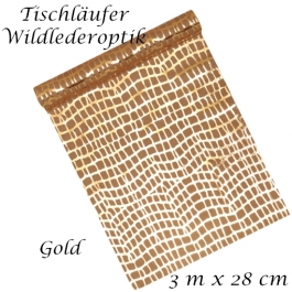 Tischläufer, Tischdecke Wildlederoptik, gold, 3 Meter Rolle