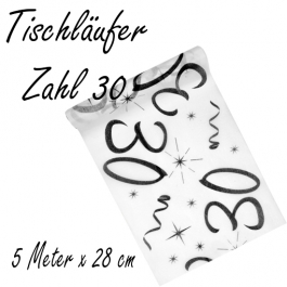 Tischläufer, Tischdecke Zahl 30, 5 Meter Rolle