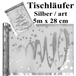 Tischläufer, Tischdecke Artistiques Silber, 5 Meter Rolle