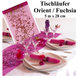 Tischläufer, Tischdecke Orient Fuchsia, 5 Meter Rolle