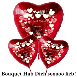 Valentinstag Ballon-Bouquet "Hab Dich sooooo lieb"!