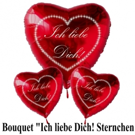 Valentinstag Ballon-Bouquet Ich liebe Dich Sternchen