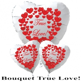 Valentinstag Ballon-Bouquet "True Love"! rote Herzen