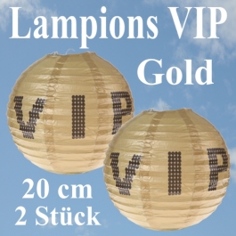VIP Lampions Gold, 20 cm, 2 Stück Set
