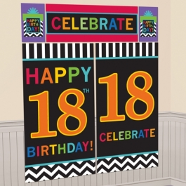 Wanddekoration Celebrate 18, Poster-Set zum 18. Geburtstag